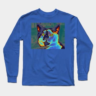 Blue Kitty Long Sleeve T-Shirt